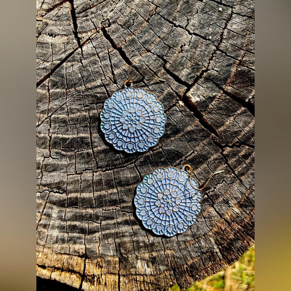 Francesca's Collections Blue and Gold Earrings